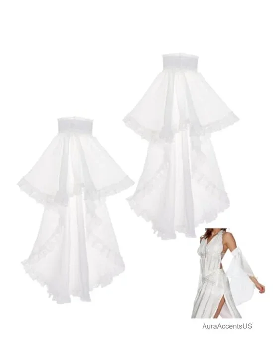 Detachable Long Tulle Opera Gloves Victorian Sleeves Cosplay Costume Accessory