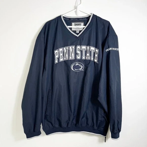 Campus Heritage Windbreaker Navy Penn State Nittany Lions V-Neck Pullover XXL