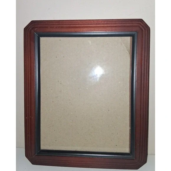 Vintage Wood Picture Frame 12x10 Wall Hanging Glass No Stand