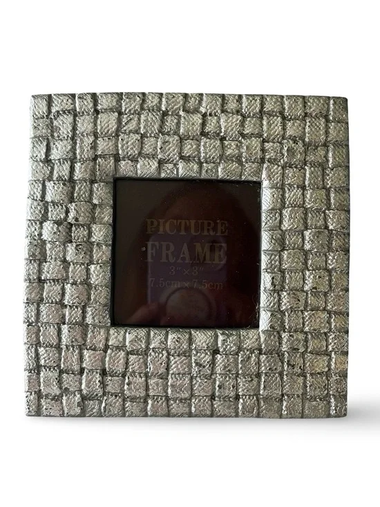 Silver Basketweave Square Picture Frame 6”x 6”