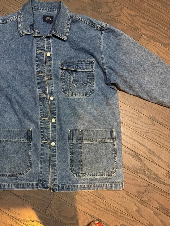 Vintage dockers blue denim jacket men sz large