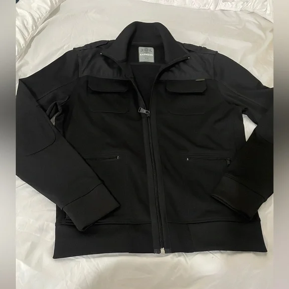 Express Men's Black Military Jacket