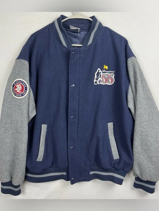 Disneyland Resort 55th Anniversary Jacket Men’s Large Wool Bomber Mickey Mouse