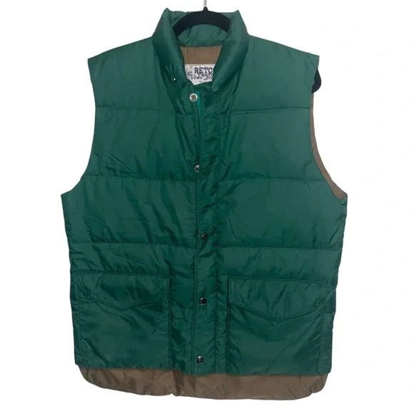Vintage Retco Vest Mens Medium Goose Down Puffer Zip Snap Gorpcore Outdoor