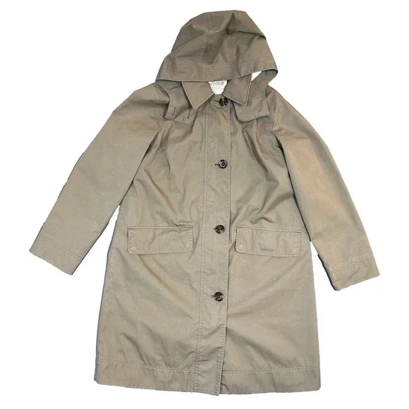 Barbour Jacket Mens Beige Lightweight Plaid Lined Hooded US Size 10 UK Size 14