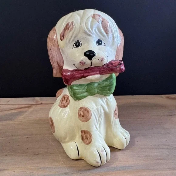 Vtg Enesco Anthropomorphic Ceramic Dog Piggy Bank 5.75