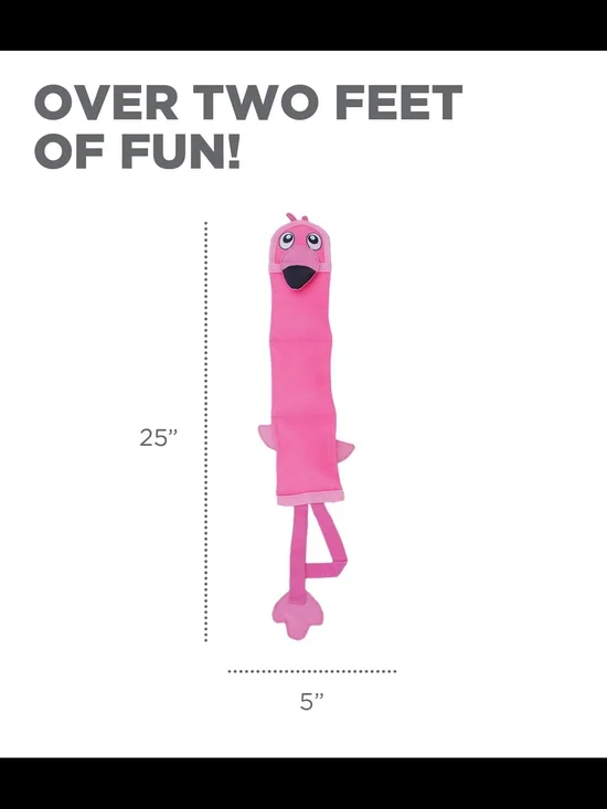 Outward Hound Pink Flamingo Fire Hose Tug & Fetch Toy