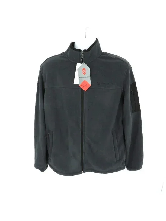 Free Country Men's Active Full Zip Charcoal Fleece Jacket Small NWT $55