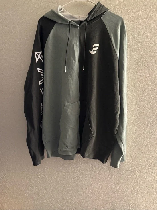 Under Armour Two-Tone sage green and Olive Green Pullover Hoodie Joel embiid