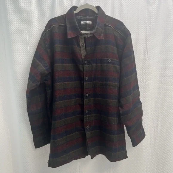 Firethorn Silver Wool Blend Plaid Suede Trim Lined Shacket XL Mens Lumber Jack