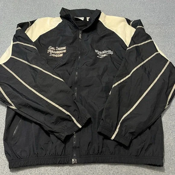Vintage Reebok Cal State Fullerton Soccer Nylon Men's Windbreaker Jacket Size L