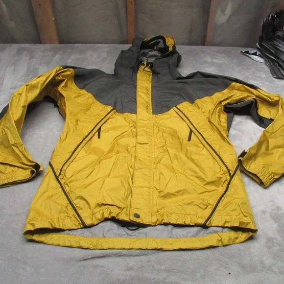 REI Rain Jacket Men Small Yelw Waterproof Shell Outdoor Rain Forest Outdoors VTG