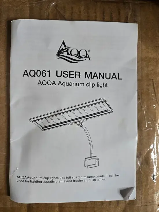 AQQA AQ061 Full Spectrum LED Aquarium Clip Light 24/7 Mode Used