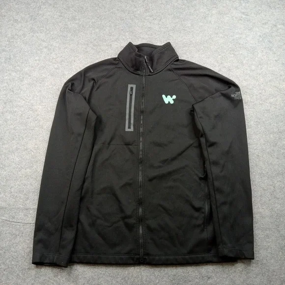 North Face Jacket Mens Medium Black Softshell‎ Full Zip Fleece Coat NF0A3LH9