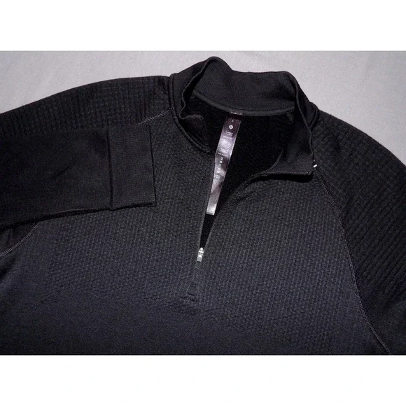 Lululemon Black Pull Over 1/4 Zip Stretch Athletic Running Jacket Men's Small