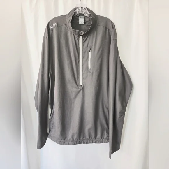 OGIO Pullover Gray Half Zip Lightweight Windbreaker Jacket Size XXL