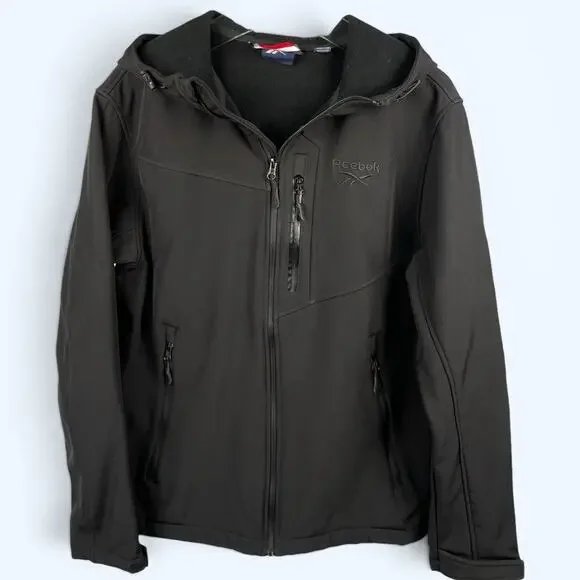 Reebok Men's Lightweight Softshell Jacket Water-resistant Medium Black