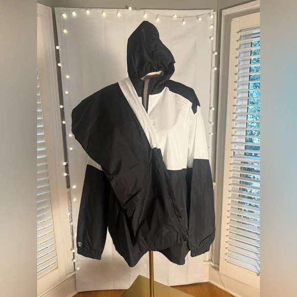 Holloway Black White Hooded Windbreaker Jacket & Pants Set XL NWT