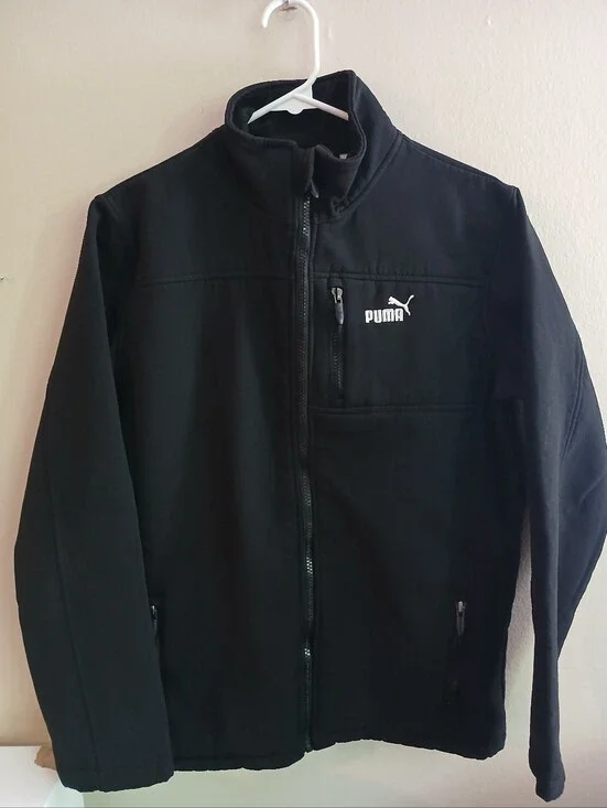 Puma Black Full-Zip Windbreaker Jacket