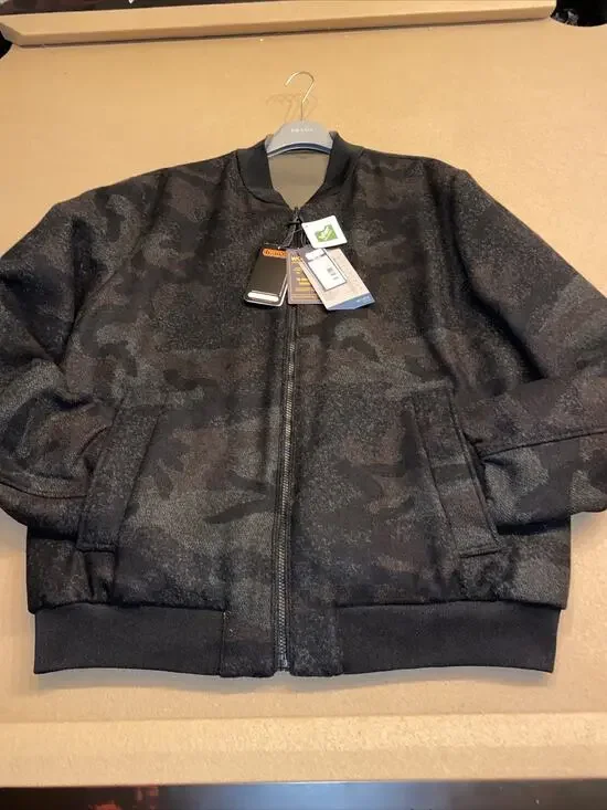Woolrich John Rich & Bros Cruiser Bomber Jacket Camo-Green Reversible Mens XL