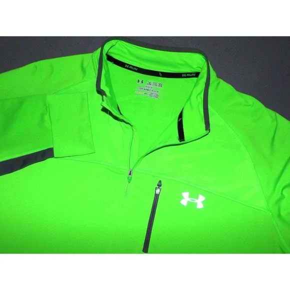 Under Armour All Season Gear Bright Green 1/4 Zip Light Running Jacket Men's XXL