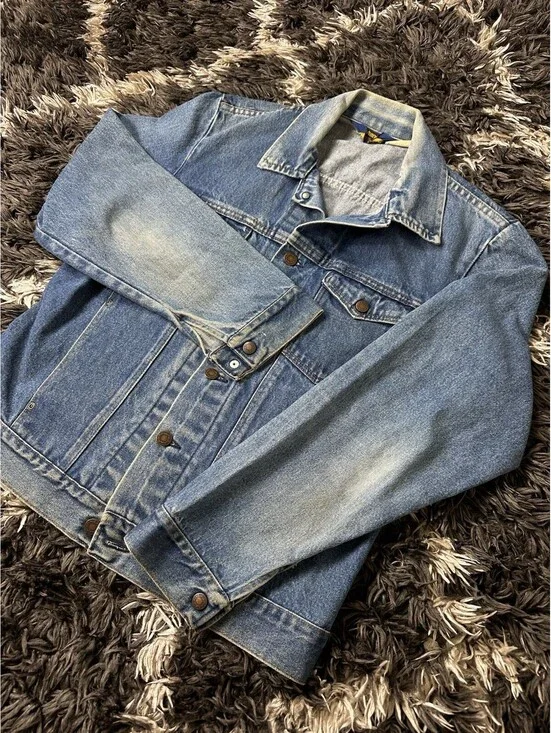 Vintage 80s Wrangler USA Denim Jacket Mens Size Medium 74571PW 13oz Trucker