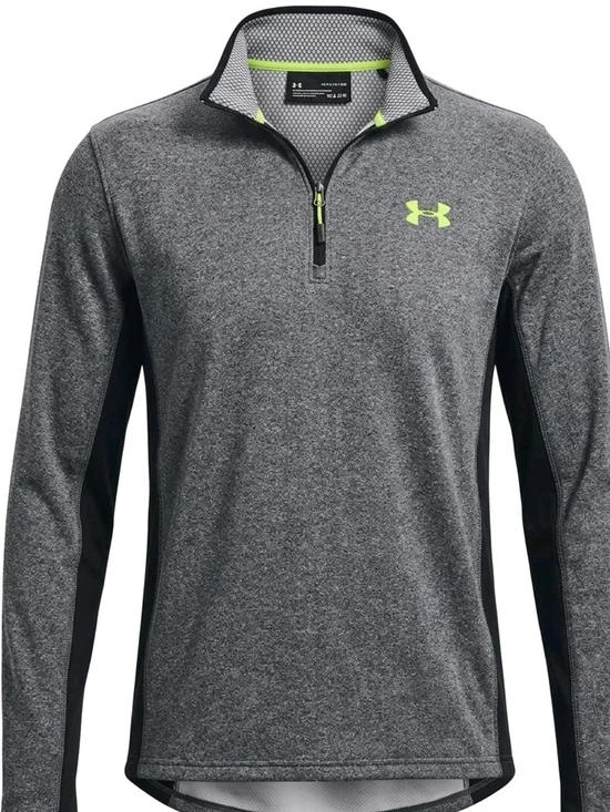 Under Armour Black Tee with Neon Lime Logo Size Large