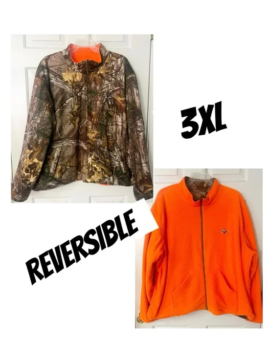 Red Head Men's Camo Fleece Heavy Duty Jacket Reversible for Outdoor Sports 3XL