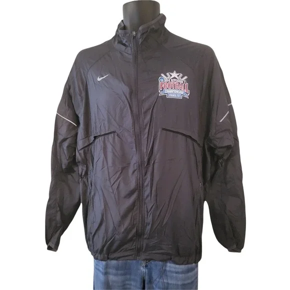 NCAA Nike Division I Football Championship Sz L Full Zip Windbreaker Jacket Men