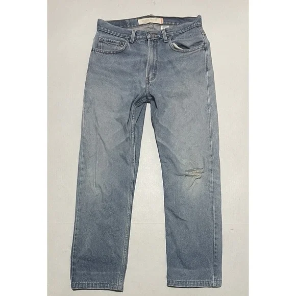 Vintage Mens Levi's 505 Light Wash Straight Leg Jeans Sz 32 X 29 Mexico Distress