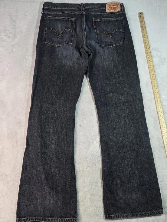 Levi’s 527 Low Boot Cut Jeans Men’s 36x32 Black Wash Denim