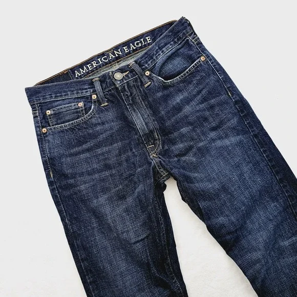 American Eagle Jeans Men 30W‎ Original Taper Blue Denim Pants 100% Cotton