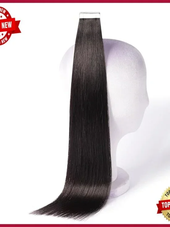 20 Inch Tape-In Human Hair Extensions 20 Pieces Straight Invisible Tape