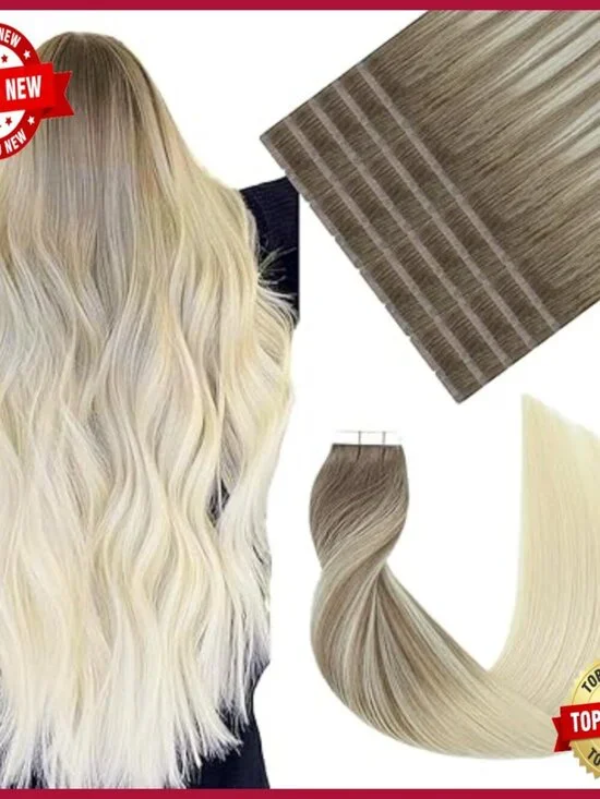 Human Hair Tape-In Extensions 16 Inch 50g 20pcs Straight Reusable