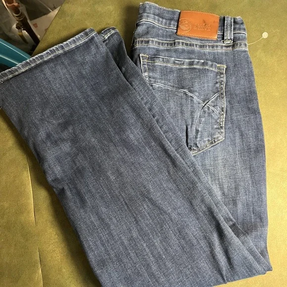 Seeded & Sewn Noah Medium Wash Denim Relaxed Straight Leg Jeans 34x32 Mens‎