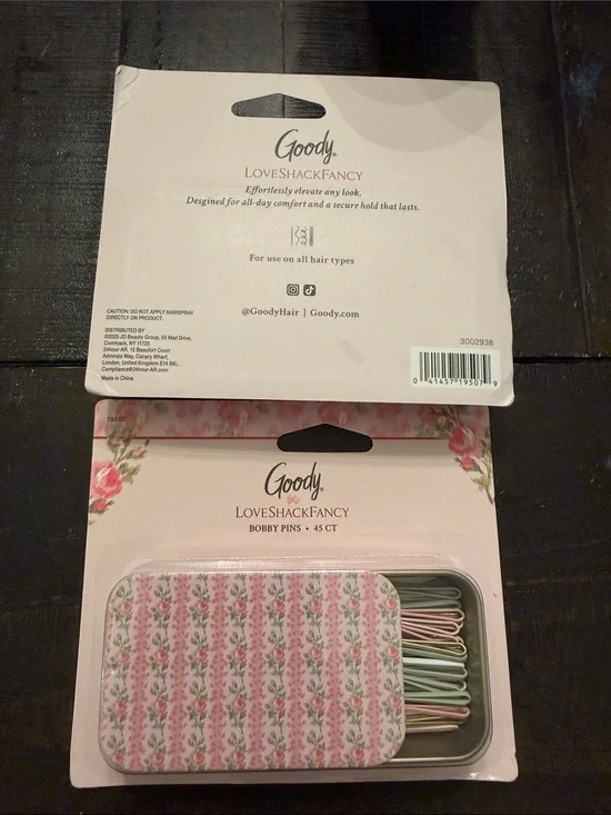 LoveShackFancy Goody Pastel Floral Bobby Pins Set - Pink, Mint, Gold