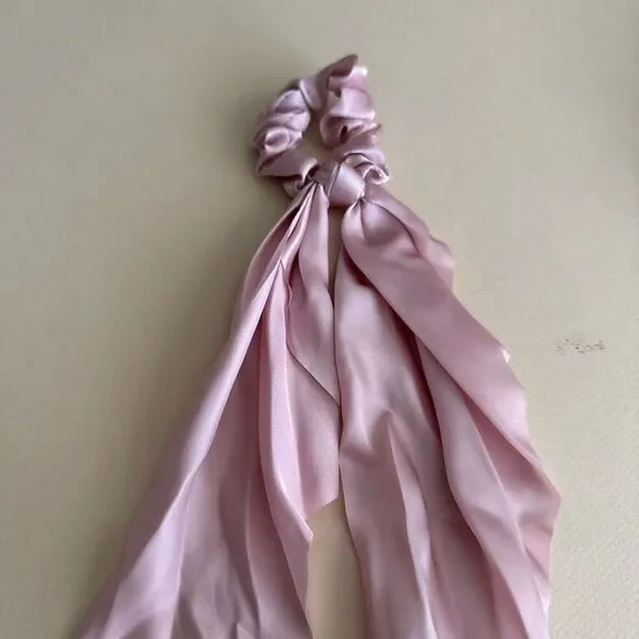 Pink Scarf Scrunchie Hair Tie K61