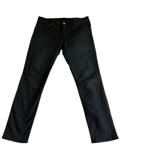 Bonobos Tailored Jeans Mens‎ 34x32 (37x31.5) Black Denim Dark Wash Straight Leg