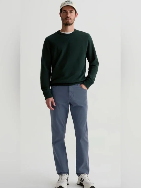 Ag Adriano Goldschmied Men's Straight Jeans in Slate Gray-Blue