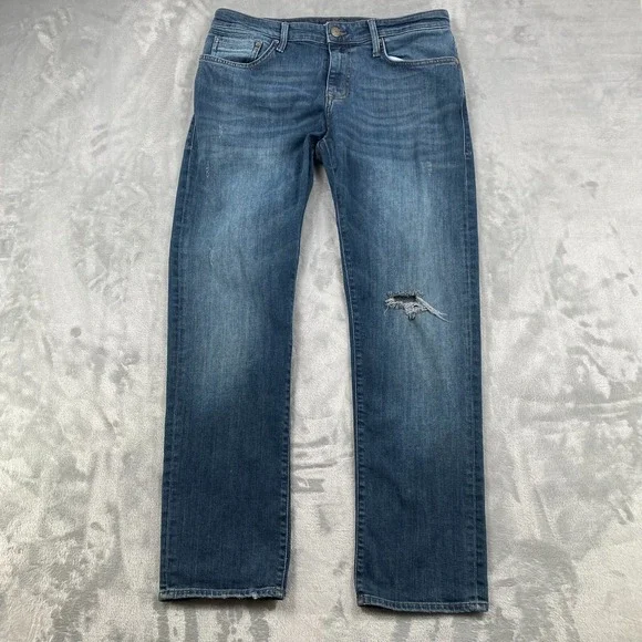 Mavi Jeans Zach Mens 33x32‎ (33x29) Blue Straight Leg Stretch Lightweight Denim