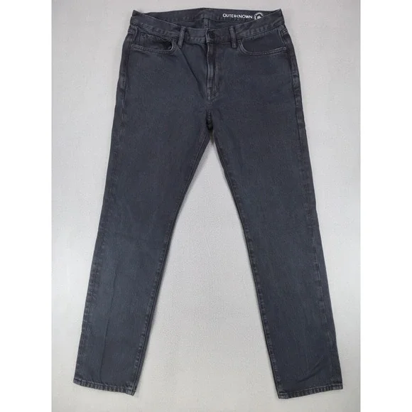Outerknown S.E.A. Tapered Fit Jeans Mens 32x32 Gray Black Denim Cotton‎