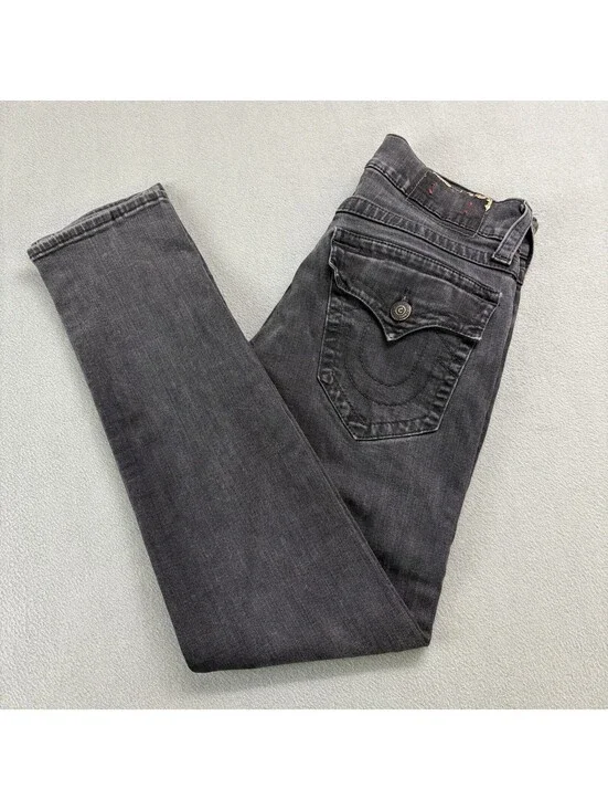 Vintage True Religion Rocco Relaxed Skinny Jeans Size 30x30 in. Black