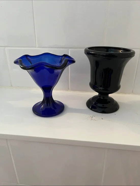 Cobalt Blue Colored Glass Vase