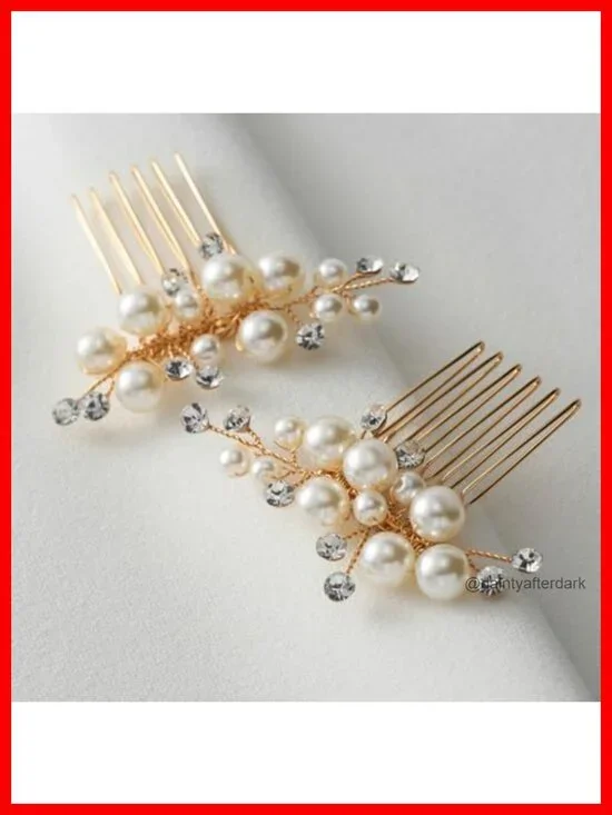 Pearl Rhinestone Side Comb Wedding Hair Accessory for Bride Bridesmaid