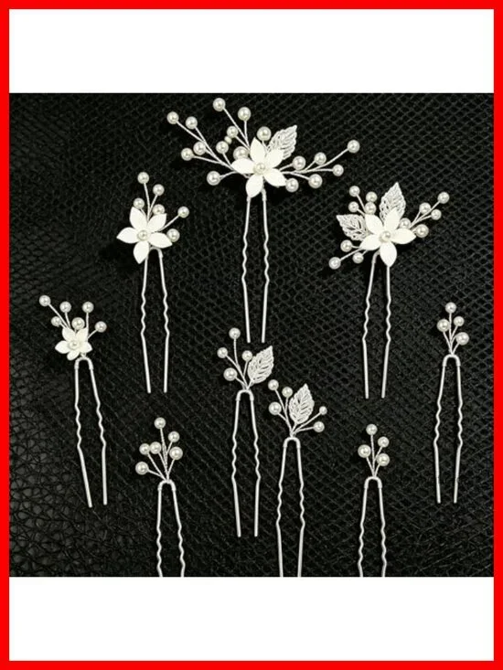 Handmade Pearl Bridal Hair Pins Set of 9 - Wedding Hair Accessories