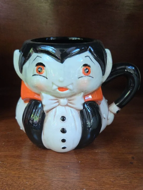 Johanna Parker Vintage-Inspired Black & White Vampire Ceramic Mug Transpac