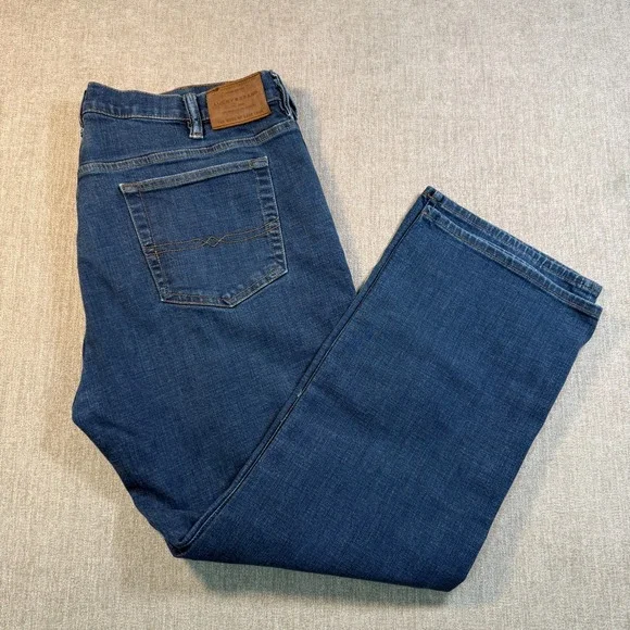 Lucky Brand 181 Relaxed Straight Jeans Men's 42x32 Blue Denim Medium Wash Casual