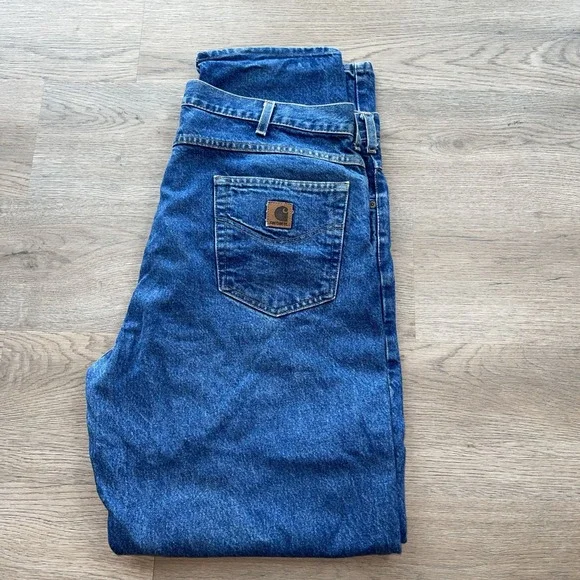 Vintage Carhartt B17 DST Jeans Mens 34x30 Relaxed Fit Blue Denim Y2K