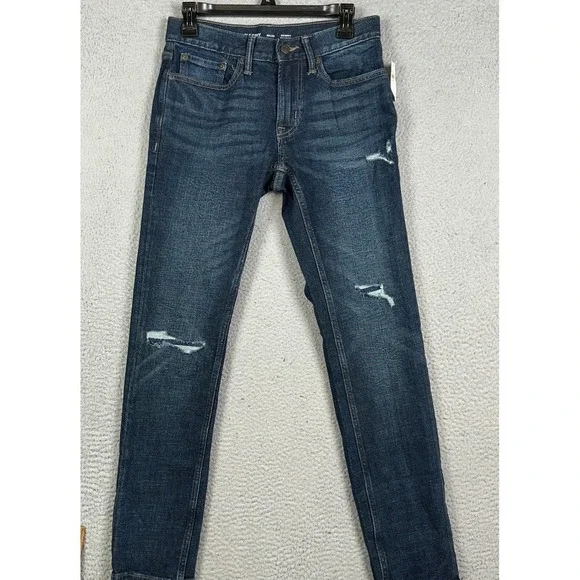 NEW Old Navy Jeans Mens 28X32 Blue Skinny Built-In Flex Distressed Stretch Denim