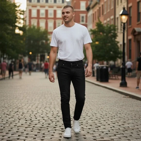 Paige Skyline Ankle Peg Mens Black Slim Tapered Jeans Size‎ 34 Made in USA